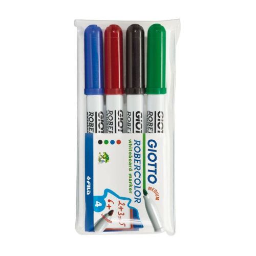 Комплект маркери за бяла дъска GIOTTO Robercolor, объл връх 4 мм, 4 цвята 1