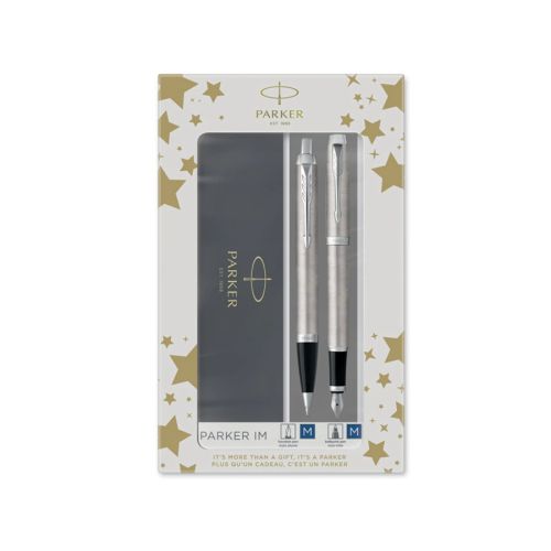 Комплект PARKER IM Stainless Steel CT автоматична химикалка и писалка, метални, в кутия