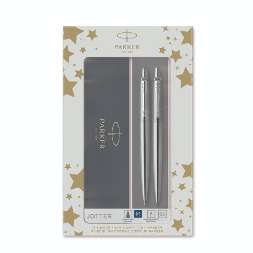 Комплект PARKER Royal Jotter Stainless Steel CT автоматична химикалка и молив, метални, в кутия 1