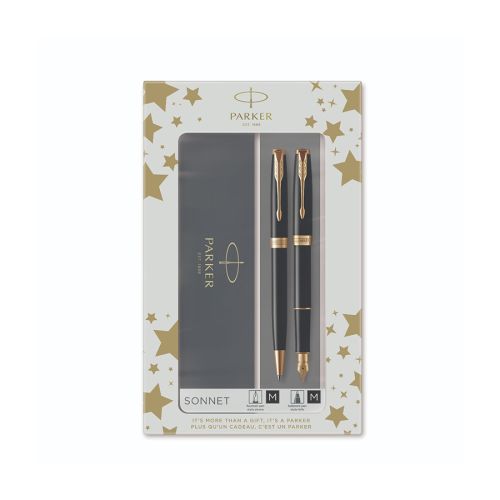 Комплект PARKER Royal Sonnet Black GT автоматична химикалка и писалка, метални, в кутия 1