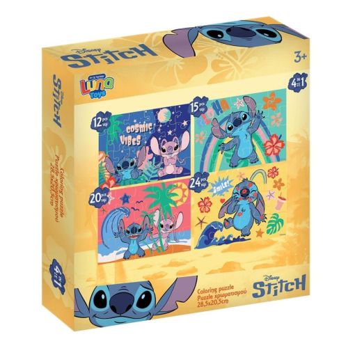 Комплект пъзели Luna Toys STITCH 4IN1 4 пъзела, 12/15/20/24 части — Joya.bg 1
