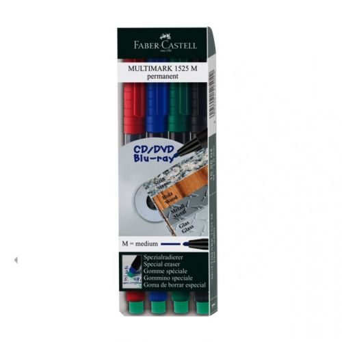 Комплект перманентни маркери Faber-Castell OHP-M, 1 мм, 4 цвята — Joya.bg