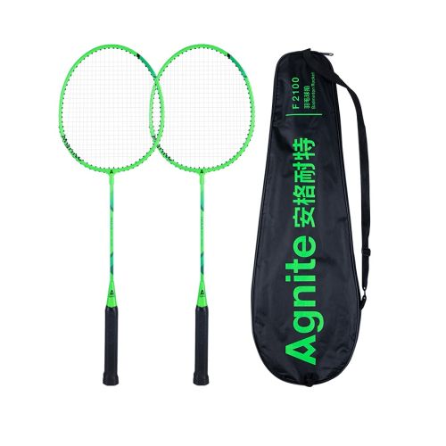 Комплект ракети за бадминтон Deli Agnite  F2100, карбонови, зелени, 2 бр. в калъф с цип — Joya.bg 1