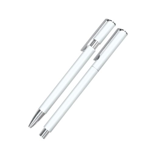 Комплект ролер и автоматична химикалка Lastva Nofi White&amp;Silver, метални, в кутия — Joya.bg 1