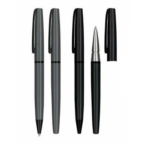 Комплект ролер и автоматична химикалка Lastva Oxi Black, метални, в кутия — Joya.bg 1