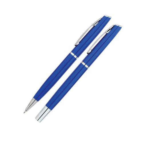 Комплект ролер и автоматична химикалка Lastva Pinta Blue&amp;Silver, метални, в кутия — Joya.bg 1