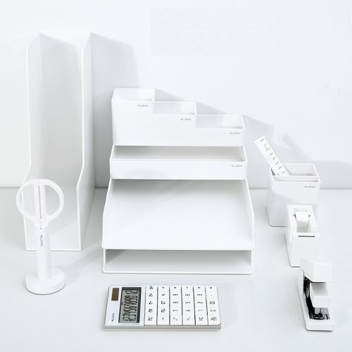 Комплект за бюро Deli NuSign, ENS003, 13 части, хоризонтални/вертикални поставки и аксесоари, бели — Joya.bg 1