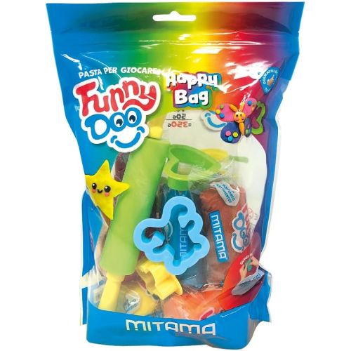 Комплект за моделиране MITAMA Funny Doo Happy Bag, 7 цвята моделин, с аксесоари, 14 части 1