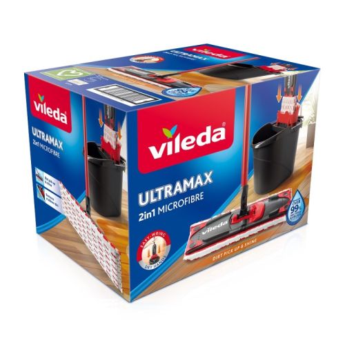 Комплект за почистване на под VILEDA Ultramax Box, моп с микрофибър и кофа — Joya.bg 1