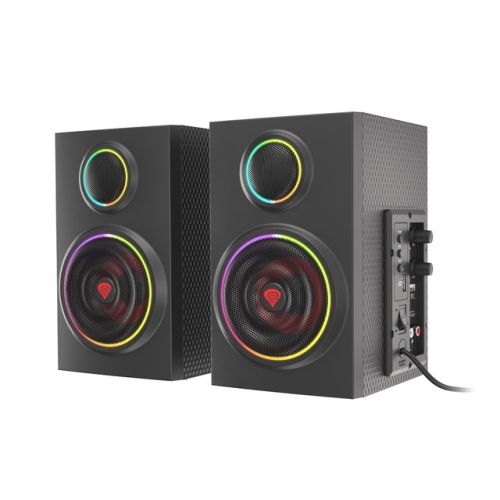 Компютърни тонколони Genesis Helium 300BT, Stereo 2.0, Bluetooth 5.0/мини жак, с подсветка, черни 1