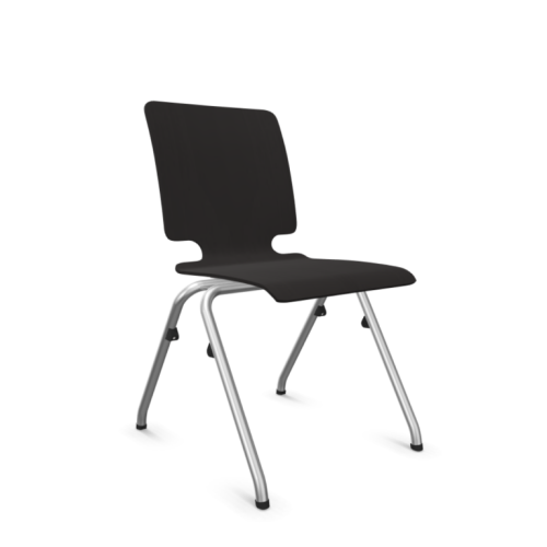 Конферентен стол Axo 10, седем слоен буков шел, метална база хром, черен — Joya.bg 1