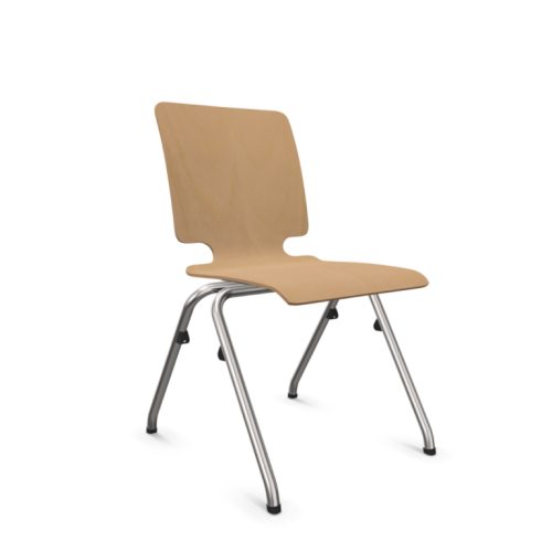 Конферентен стол Axo 10, седем слоен буков шел, метална база хром, дъб — Joya.bg 1