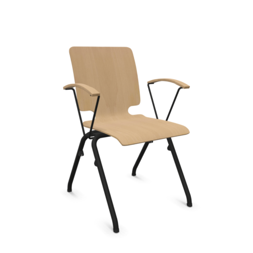 Конферентен стол Axo 11, седем слоен буков шел, черна метална база, дъб — Joya.bg 1