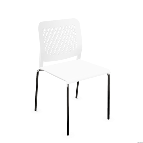 Конферентен стол Calado 4L, PP  облегалка и седалка, база хром, бял — Joya.bg 1