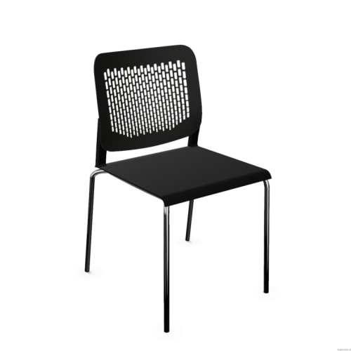 Конферентен стол Calado 4L, PP  облегалка и седалка, база хром, черен — Joya.bg 1