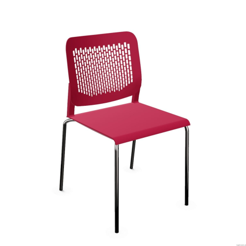 Конферентен стол Calado 4L, PP  облегалка и седалка, база хром, червен — Joya.bg 1