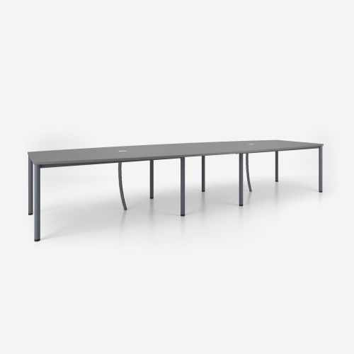 Конферентна маса Easy Space, T2, крака с кръгъл профил, 2800х1200х740 мм, ПДЧ 25 мм, тъмносива 1