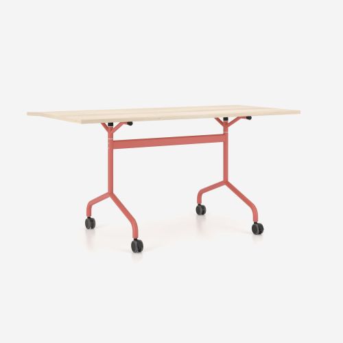 Конферентна маса Flib, крака Y-профил, оранжево-червен, 1600х900х750 мм, ПДЧ 25 мм, акация 1