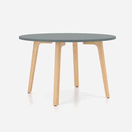 Конферентна маса Levitate, RCR, А-крака с кръгъл профил, бук, кръгла, D1200 мм, ПДЧ 25 мм, зелена 1