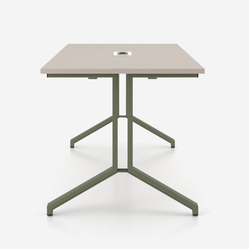 Конферентна маса MeeThink, крака Y-профил, маслинено-зелен, 1800х800х740, ПДЧ25 мм, бежова 1