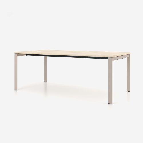 Конферентна маса SQart, T1, крака с квадратен профил, бежов, 2000х1000х740 мм, ПДЧ 25 мм, акация 1