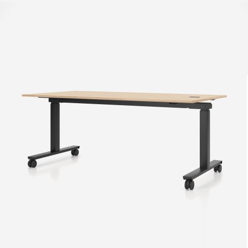 Конферентна маса XIO 2.0 RC, сгъваема, квадратен профил, черен, 1800х800х740, ПДЧ25 мм, хикория 1