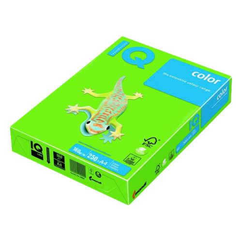 Копирен картон IQ Color, A4, 160 г, наситен цвят Spring Green MA42, пакет 250 л.