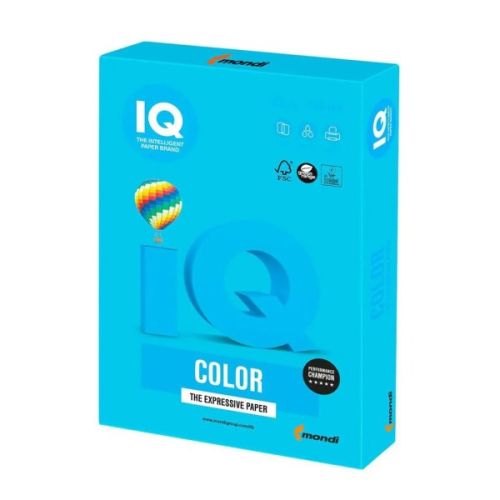 Копирен картон IQ Color, A4, 160 г, пастелен цвят  Aqua Blue AB48, пакет 250 л. 1