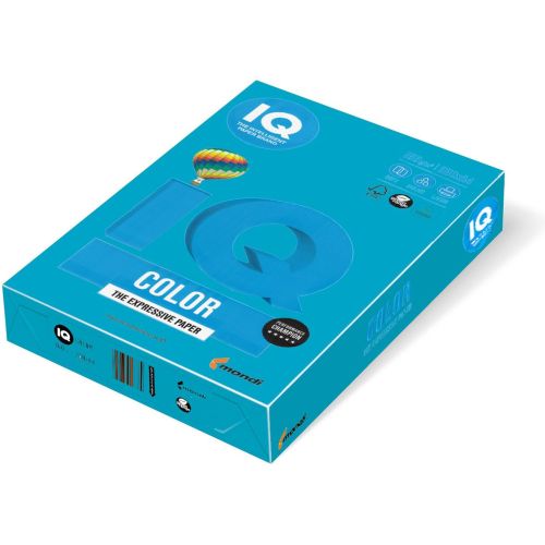 Копирен картон IQ Color, A4, 160 г, пастелен цвят  Aqua Blue AB48, пакет 250 л.