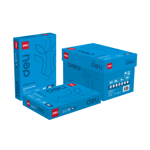 Копирна хартия Deli Mate Copy, А4, 80 г, бяла, CIE белота 158, PEFC, пакет 500 л.