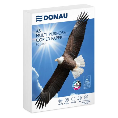 Копирна хартия DONAU, А5, 80 г, бяла, FSC, пакет 500 л. 1