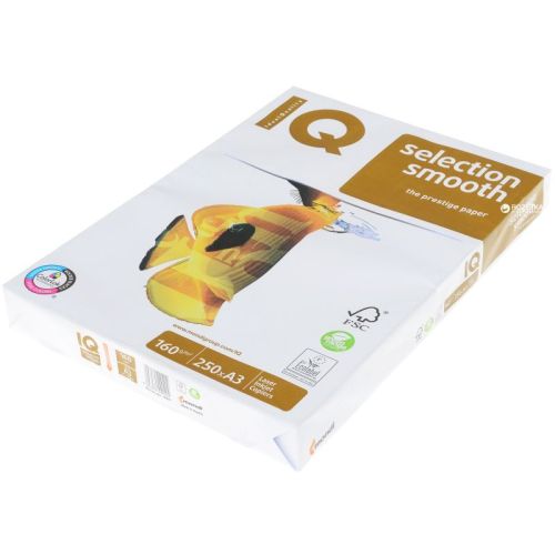 Копирна хартия IQ Premium, А3, 160 г, бяла, FSC, пакет 250 л.