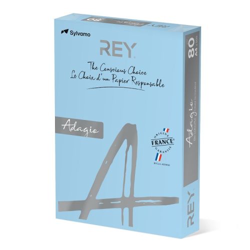 Копирна хартия REY Adagio, A4, 80 г, наситен цвят Bright Blue (48), пакет 500 л. 1