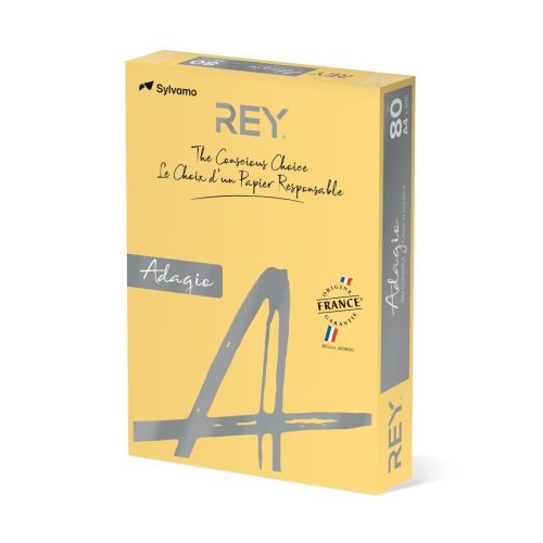 Копирна хартия REY Adagio, A4, 80 г, наситен цвят Buttercup (02), пакет 500 л. 1