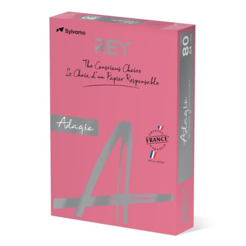 Копирна хартия REY Adagio, A4, 80 г, наситен цвят Fuchsia (23), пакет 500 л.