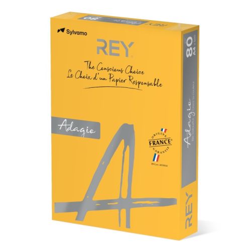 Копирна хартия REY Adagio, A4, 80 г, наситен цвят Gold (60), пакет 500 л.