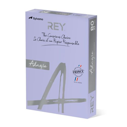 Копирна хартия REY Adagio, A4, 80 г, наситен цвят Lavender (61), пакет 500 л. 1
