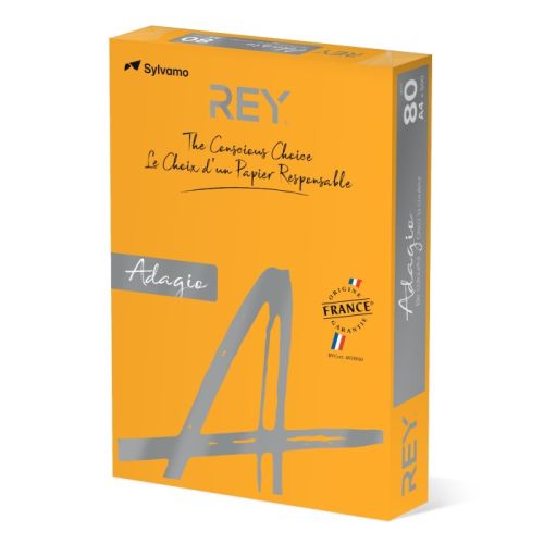 Копирна хартия REY Adagio, A4, 80 г, наситен цвят Pumkin (70), пакет 500 л. 1