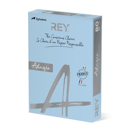 Копирна хартия REY Adagio, A4, 80 г, пастелен цвят Blue (01), пакет 500 л.