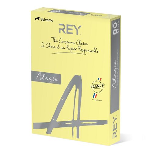Копирна хартия REY Adagio, A4, 80 г, пастелен цвят Canary (03), пакет 500 л.