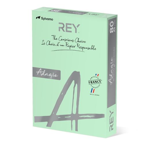 Копирна хартия REY Adagio, A4, 80 г, пастелен цвят Green (09), пакет 500 л. 1