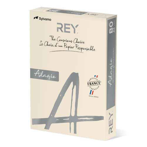 Копирна хартия REY Adagio, A4, 80 г, пастелен цвят Ivory (93), пакет 500 л. 1