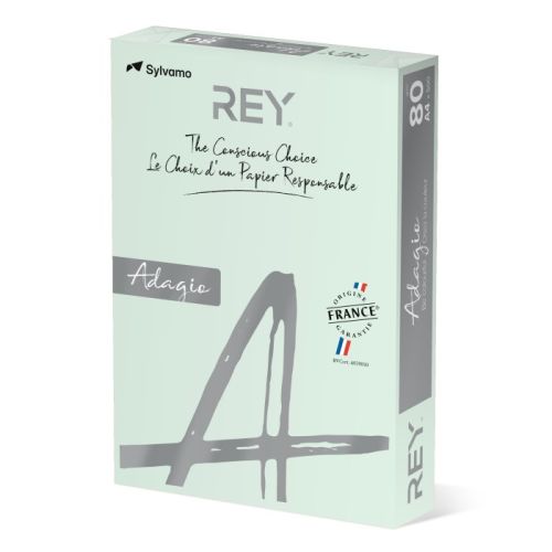 Копирна хартия REY Adagio, A4, 80 г, пастелен цвят Pistachio (33), пакет 500 л. 1