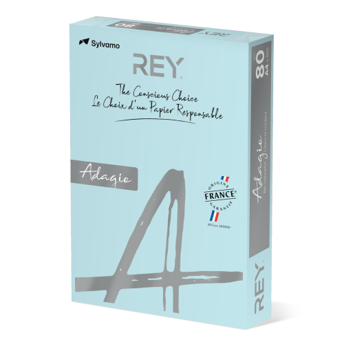 Копирна хартия REY Adagio, A4, 80 г, пастелен цвят Sky Blue (86), пакет 500 л.