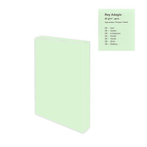 Копирна хартия REY Adagio, A5, 80 г, пастелен цвят Green (09), пакет 500 л. 1