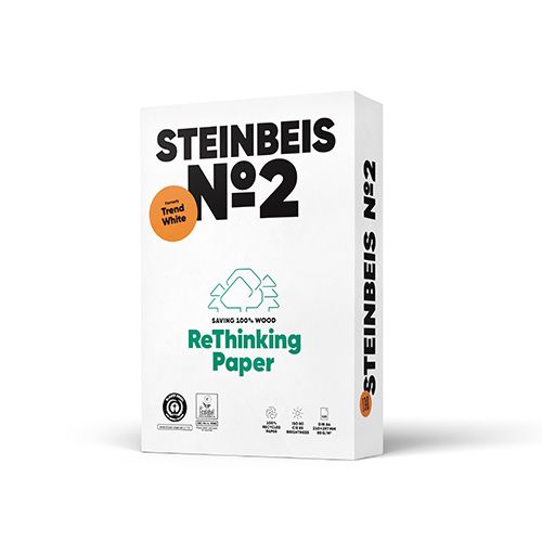 Копирна хартия STEINBEIS №2 ReThinking, А4, 80 г, 100% рециклирана, CIE белота 85, пакет 500 л. — Joya.bg 1