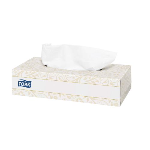 Козметични кърпи за лице Tork Soft F1, 2 пласта, бели, 100 къса в кутия 1