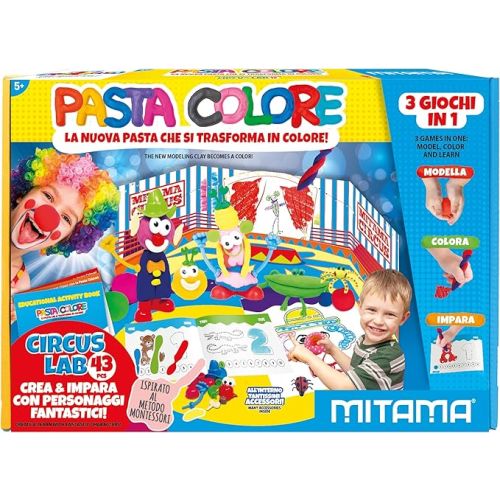 Креативен комплект MITAMA Pasta Colore Circus Lab, 10 цвята глина, 26 аксесоара, 2 циркови палатки 1