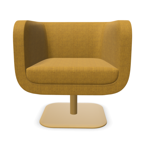 Кресло Bound, 775х635х756 мм, метална основа, охра, дамаска FocusRoyal(4)FC62517, нарцисово жълта 1