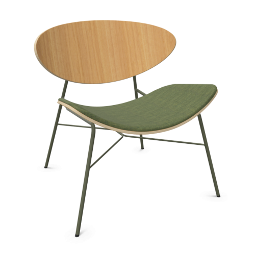 Кресло Kanu 4L, 750х680х800мм, метална база, седалка/облегалка бук, Remix(5)RX933, тръстиково зелена 1